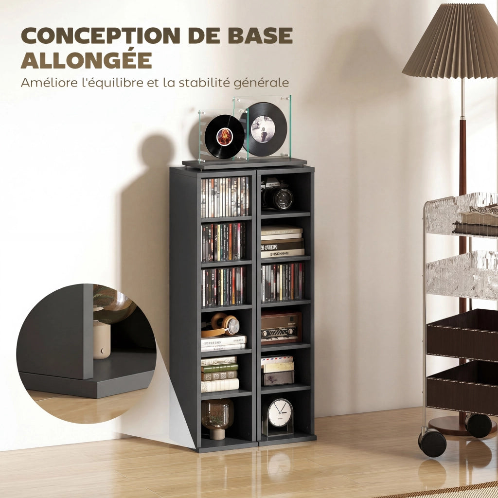 Libreria Colonna 2 Pezzi ¨C Xylo ¨C Nero 12 Scomparti 21x22,5x88,5cm