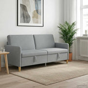 Divano con Storage Grigio Chiaro 192 x 78 x 87 cm Poliestere 42036975