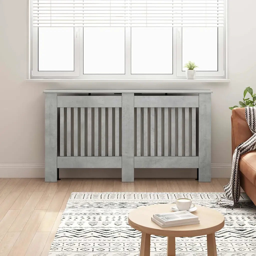 Copertura per radiatori Grigio cemento 152 x 19 x 81,5 cm 884083