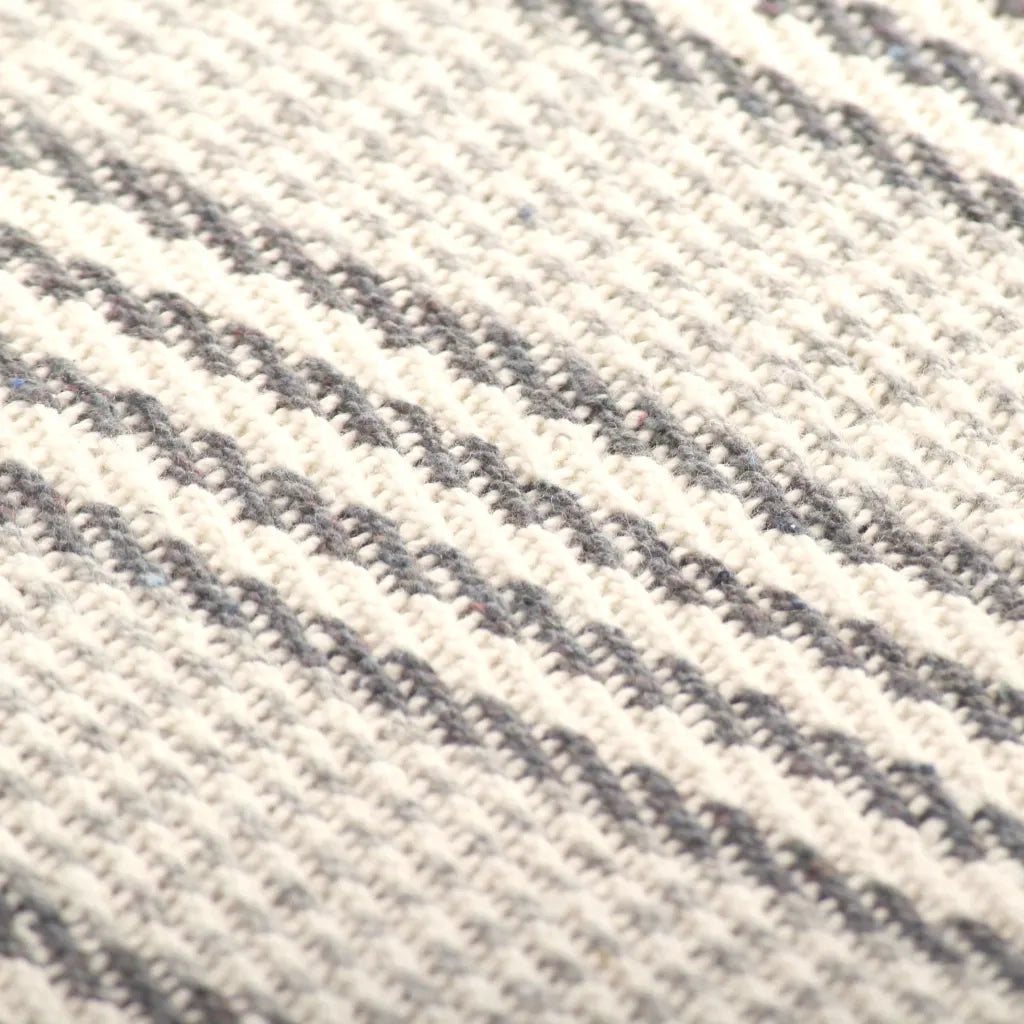 Copriletto in Cotone a Righe 220x250 cm Grigio e Bianco 245329