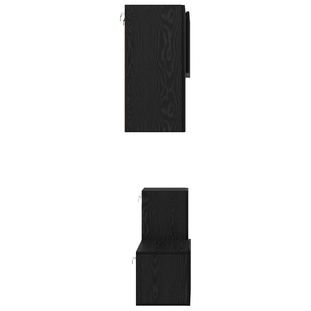 Set mobile TV Montaggio a parete Rovere Nero Legno multistrato 3393268