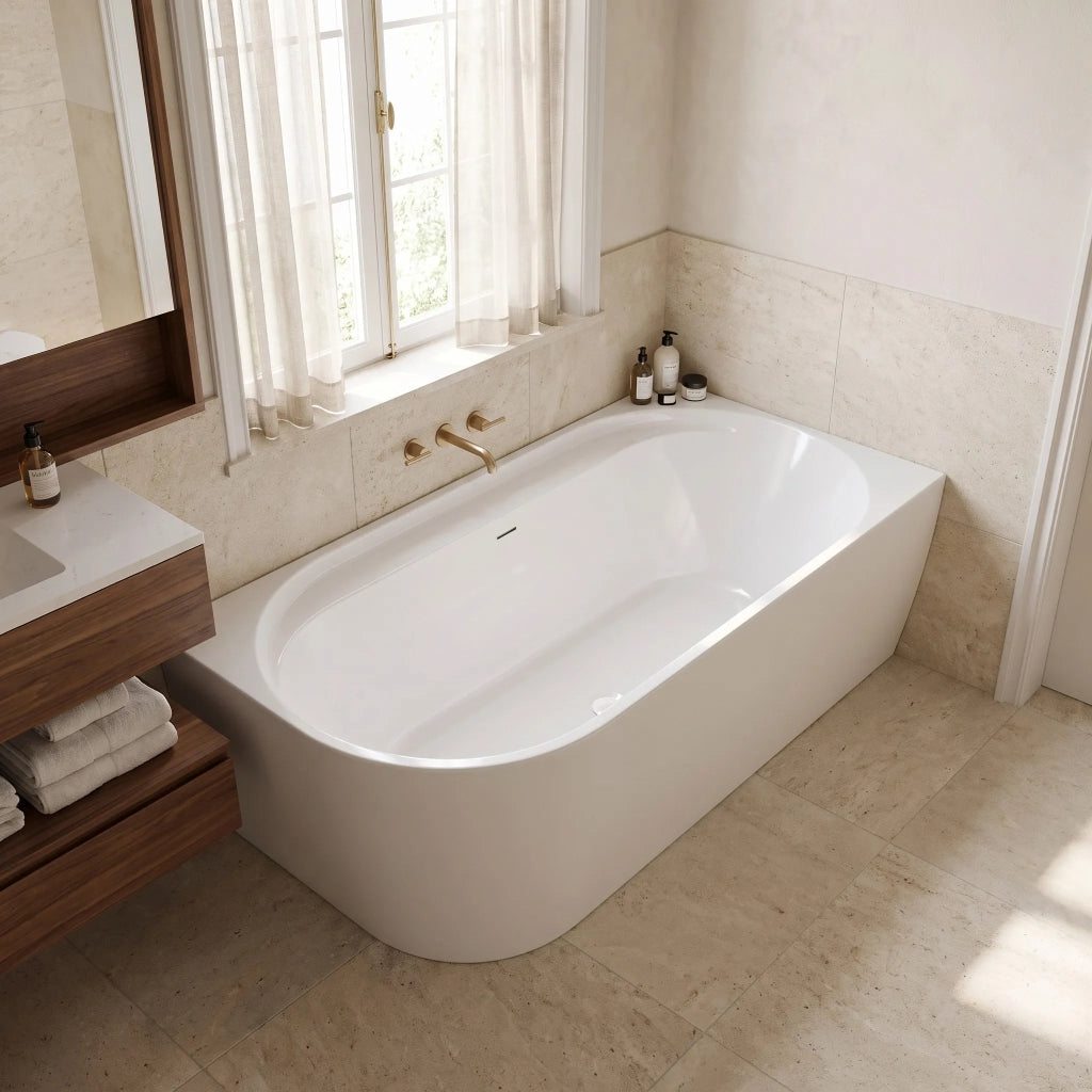 Vasca Bagno Rea Marion Right 170cm Copritappo nero