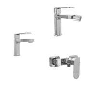 Set miscelatori lavabo 13cm bidet miscelatore esterno doccia cromato | Margot