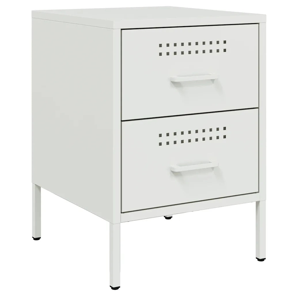 Comodini 2 pz Bianchi 36x39x50,5 cm in Acciaio