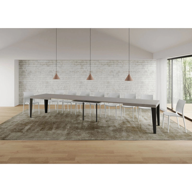 Tavolo allungabile 200/460x90 cm Flame Premium telaio Antracite - Cashmere