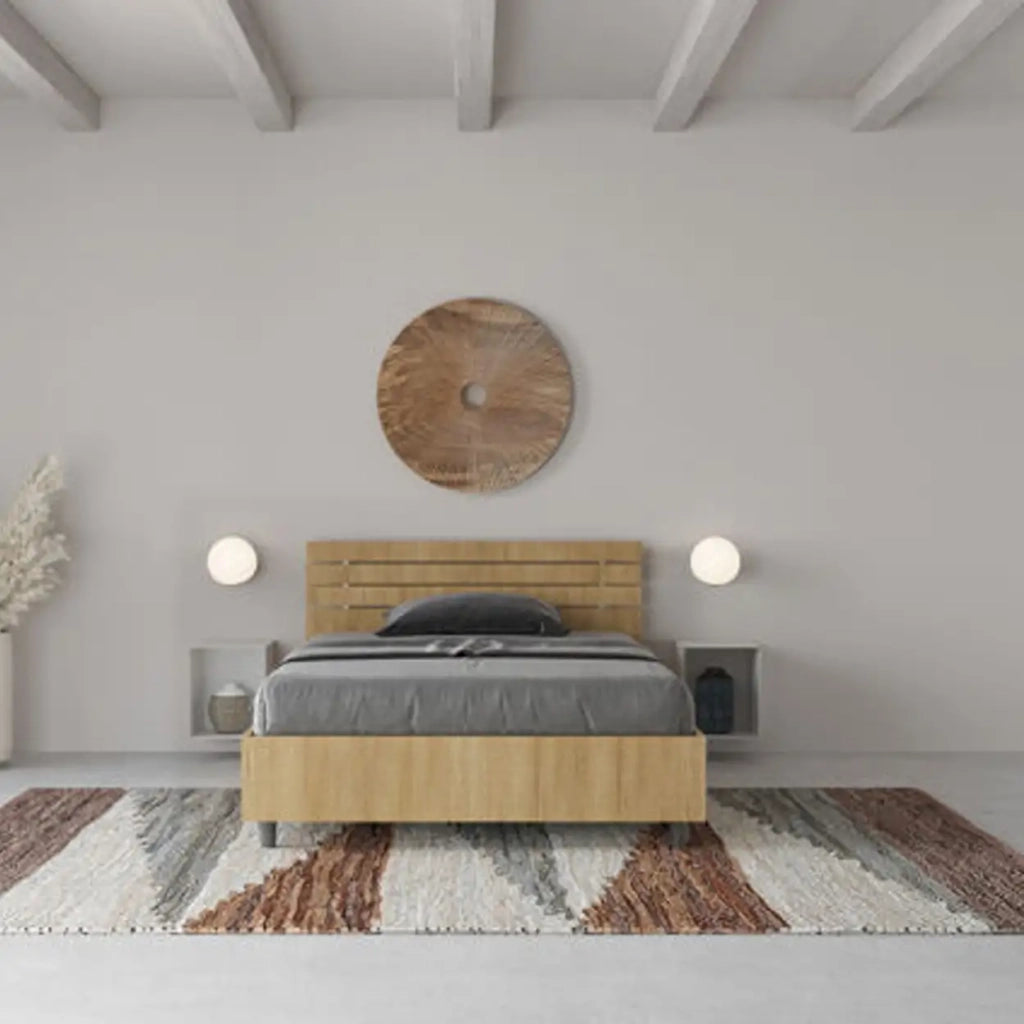 Letto una piazza e mezza senza rete 120x190 testata dritta con doghe quercia Ankel