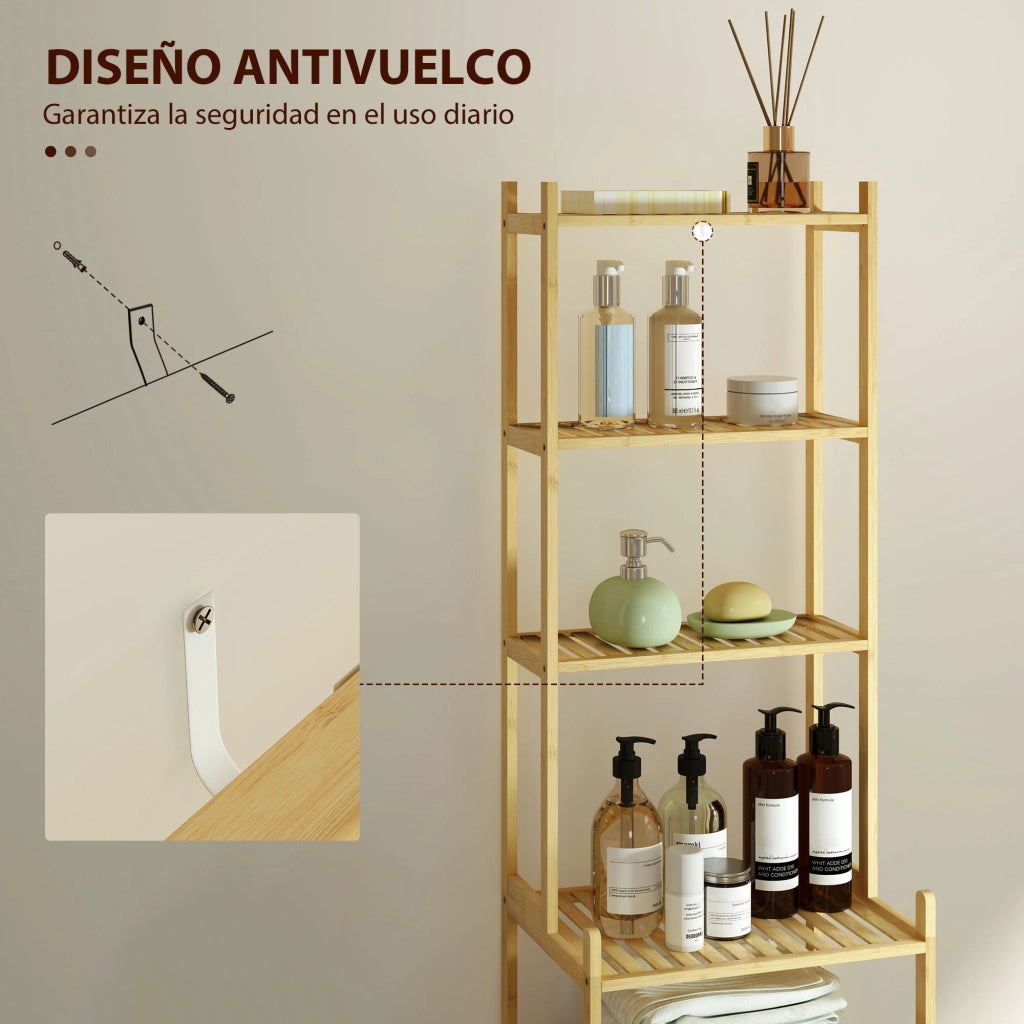 Mobile da Bagno a 7 Ripiani in Bamb¨´ ¨C Zephmum ¨C 44x33x180 cm
