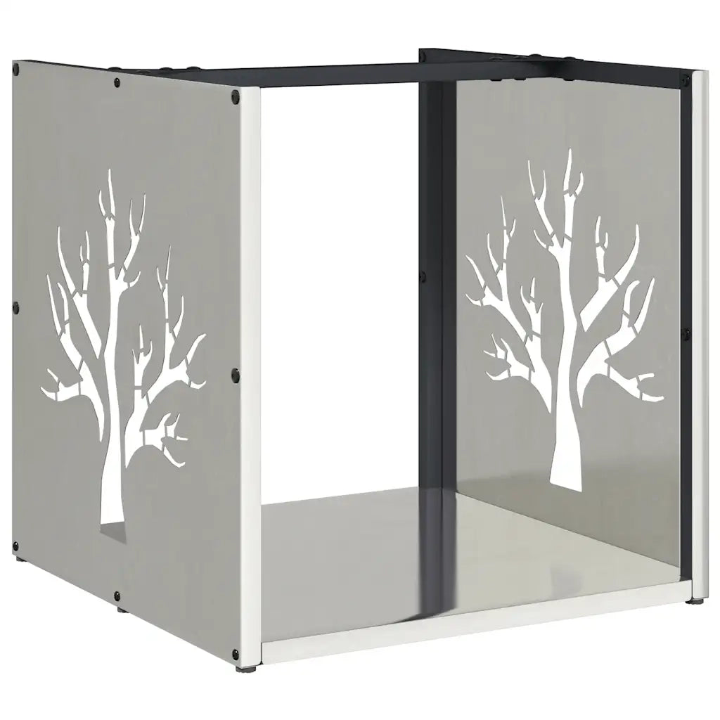 vidaXL Rastrelliera per Legna da Ardere 40x40x40 cm in Acciaio Inox