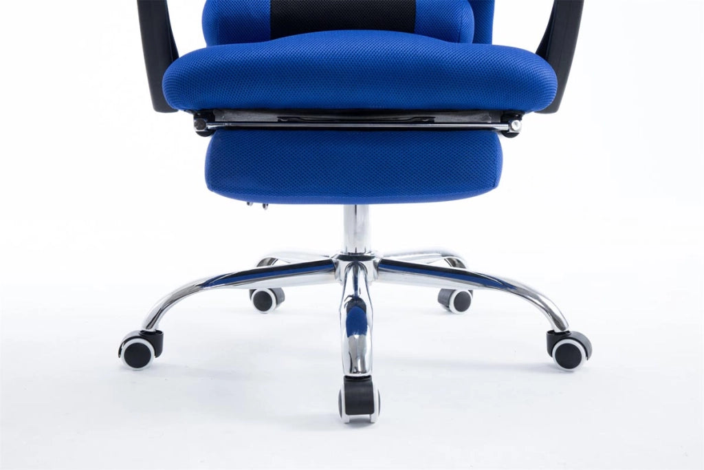 Sedia da ufficio Fellow con poggiappiedi blu