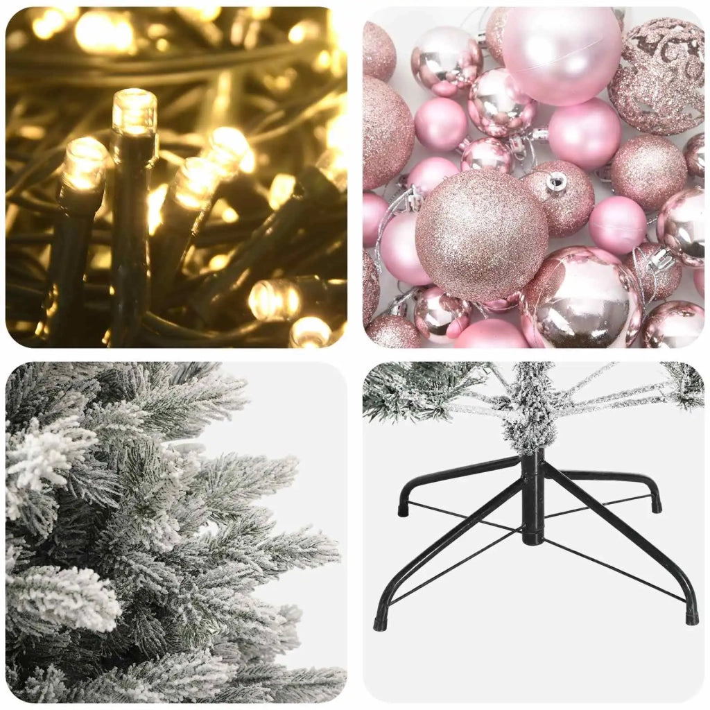 Albero di Natale artificiale con palline 210 cm 300 LED 3466646