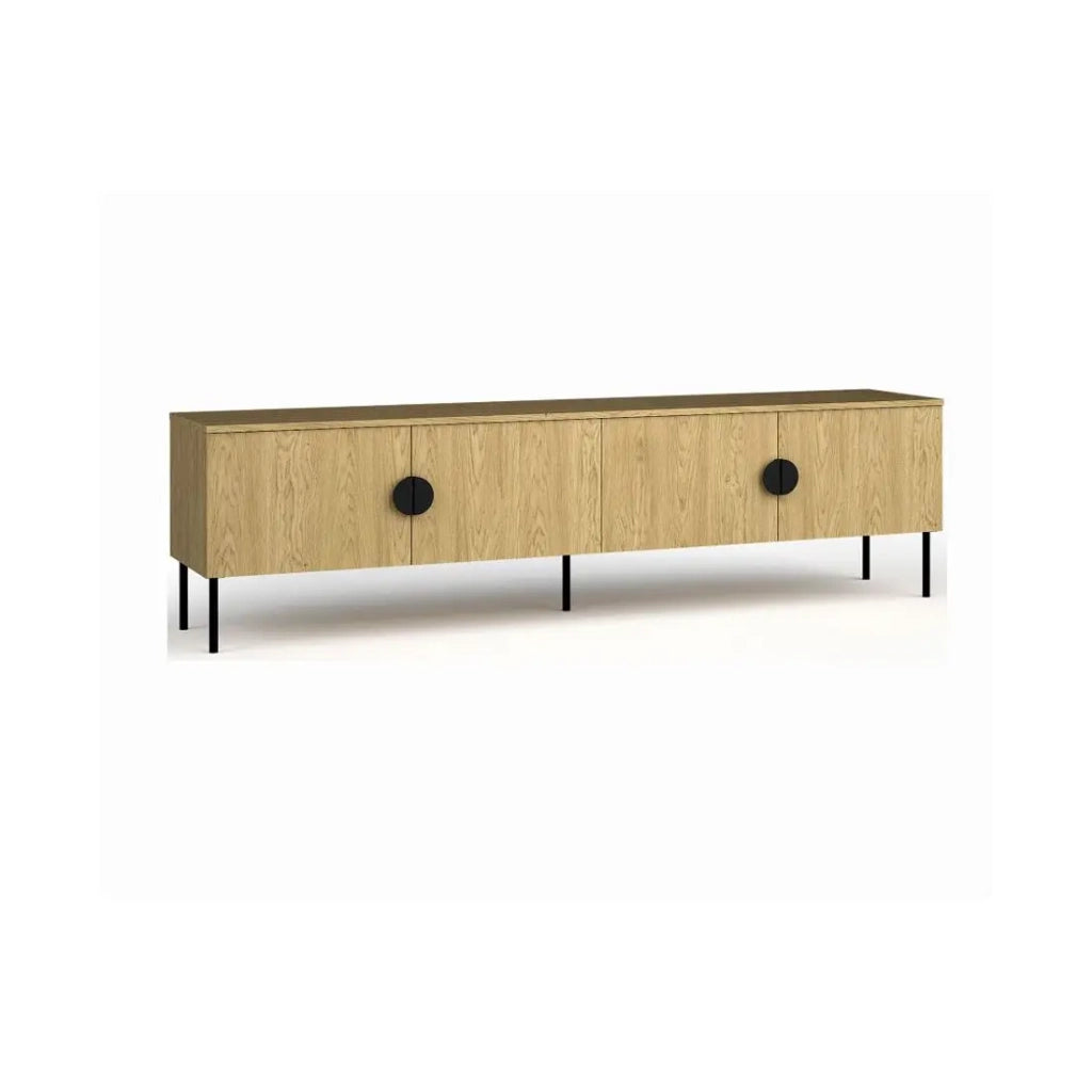 Set arredamento soggiorno: Mobile TV 200 cm, tavolino, credenza, rovere, collezione MONDO