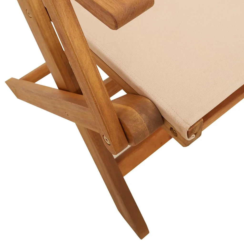 Sedie da Giardino 2pz Beige Legno Massello di Acacia e Tessuto 367672
