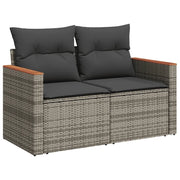 Set Divani da Giardino 7 pz con Cuscini Grigio in Polyrattancod mxl 89066