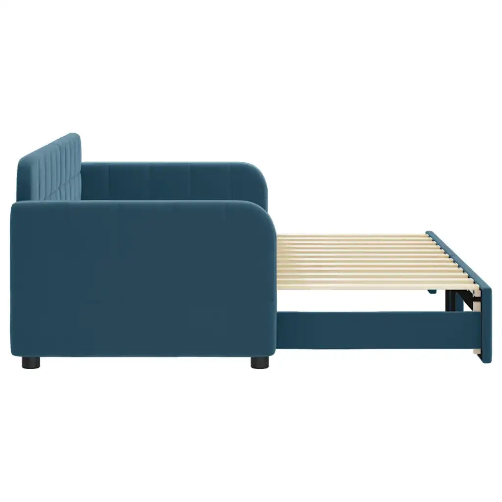 Divano Letto con Letto Estraibile Blu 80x200 cm in Velluto 3196921