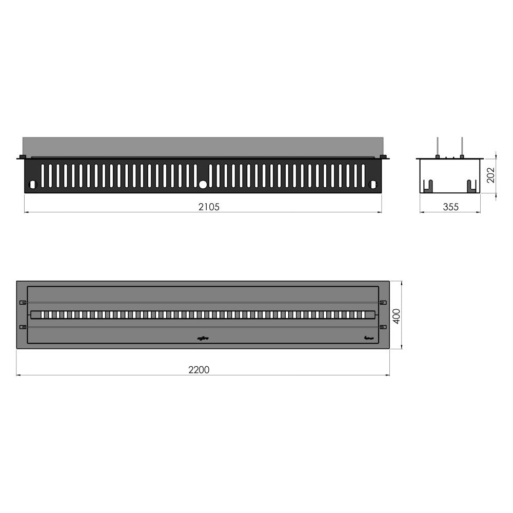 Caminetto a Vapore Acqueo da Incasso Invapo Insert 2200 - Fiamma Multicolore, Effetto 3D e Controllo App, Serbatoio 4.8l - 220cm