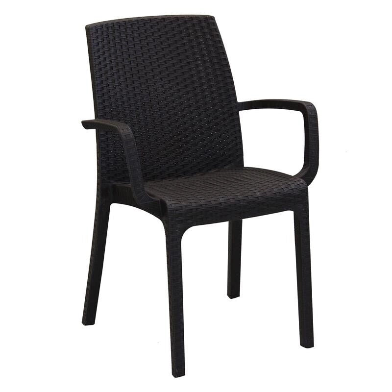 POLTRONA INDIANA IMPILABILE IN POLYRATTAN SINTETICO MARRONE