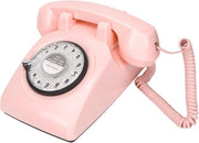 Telefoni Fissi Retro in Rosa con Suono Rotante - Altoparlante a Clessidra Decorativo per la Casa
