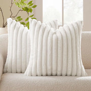 Set di cuscini in plu di flanella - Set da 2, morbidi e moderni, bianchi, 45 x 45 cm