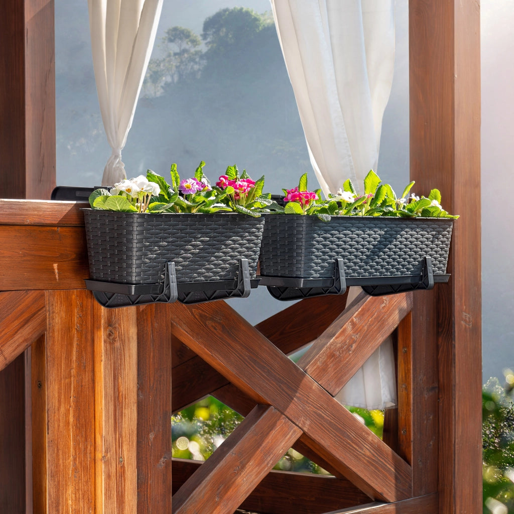 Fioriera da balcone KADAX con supporto, 40 cm + manici