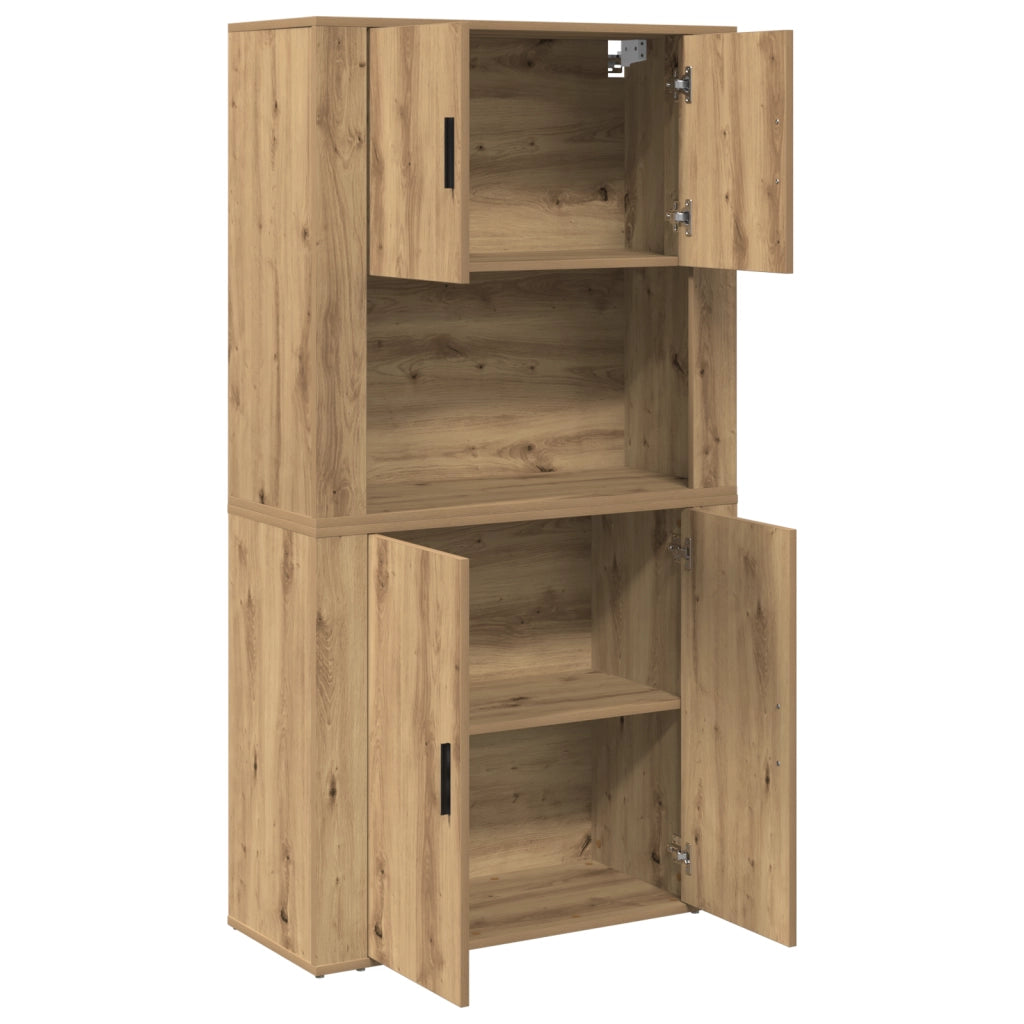 Highboard in rovere artigianale 80x33x150 cm in legno ingegnerizzato