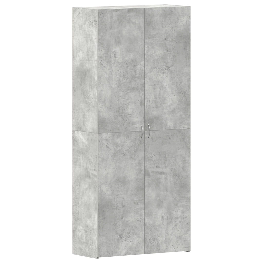 Armadio per scarpe Grigio Calcestruzzo 80x35,5x180 cm Legno ingegnerizzato