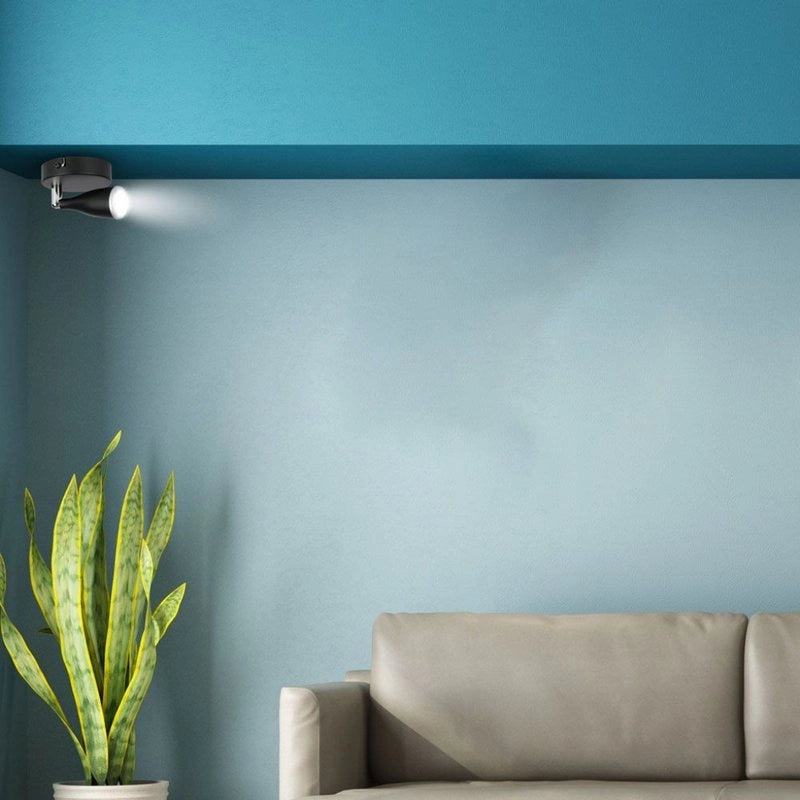 Applique Lampada Led Da Parete Colore Nero 3000K Con Testa Orientabile IP20 4,5W SKU-218263