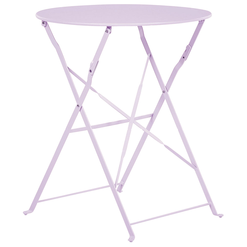 Set da Esterno 3 pezzi Tavolino e 2 Sedile Pieghevoli in Metallo Blu