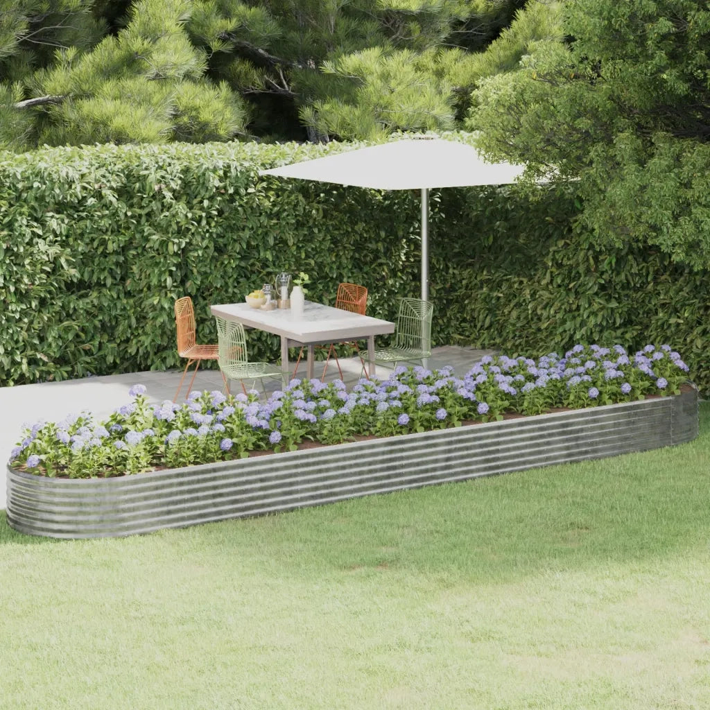 Fioriere | Cassetta per fiori | Letto Giardino Acciaio Zincato 507x100x36cm Argento