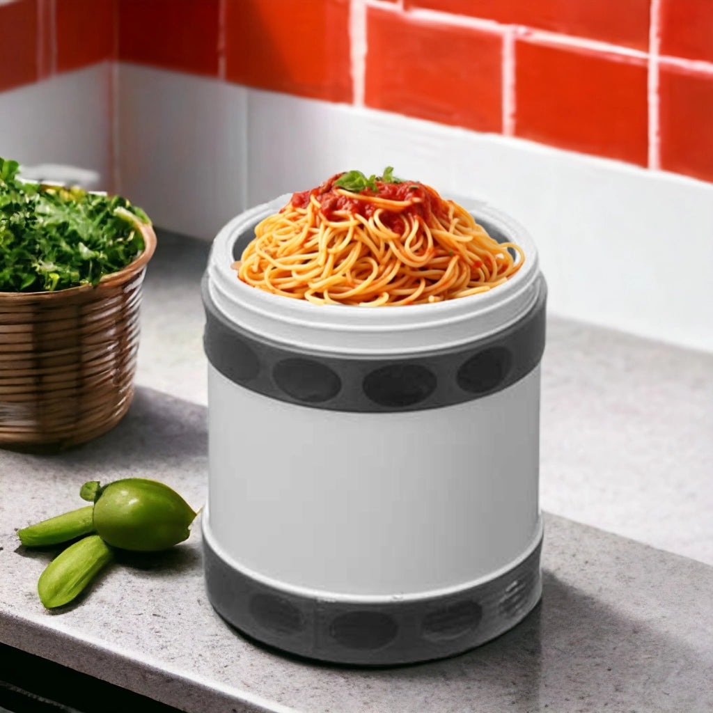 Porta Pranzo in Acciaio e Plastica Lunch Box 2 Contenitori  Capacità 1200 ml