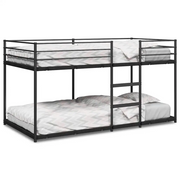 Letto singolo | Letto per adulti | Letto a Castello senza Materasso Nero 90x200 cm in Acciaio