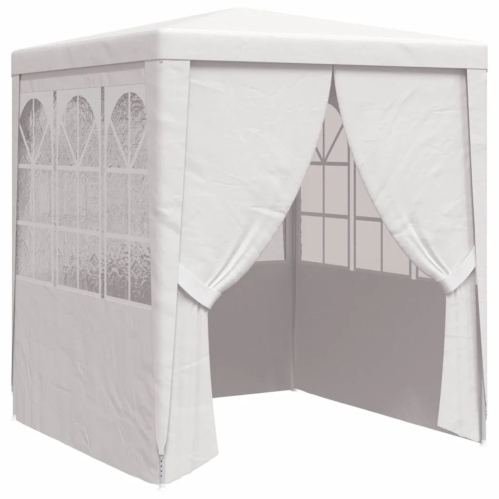 Gazebo Professionale con Pareti 2,5x2,5 m Bianco 90 g/mÂ²