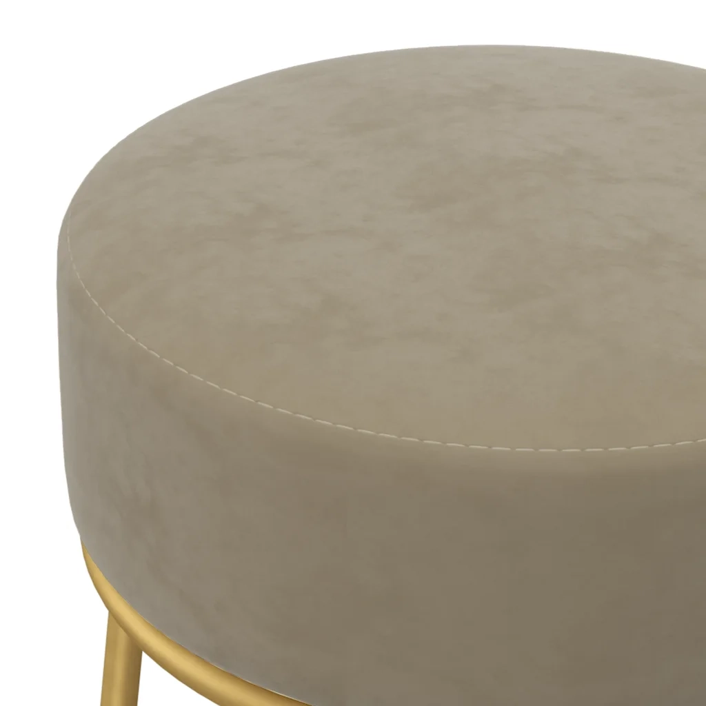 Sgabello Rotondo Grigio Scuro in Velluto 340256