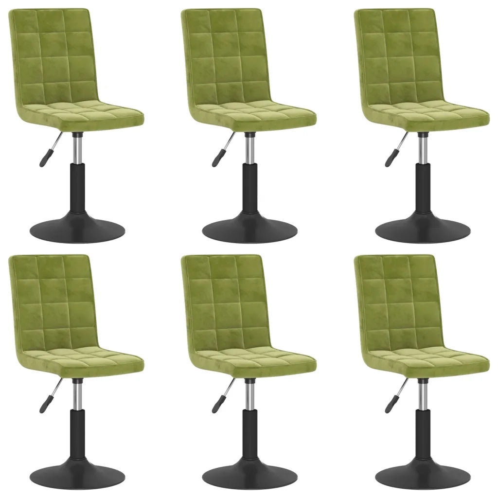 Sedie da Pranzo Girevoli 6 pz Verde Chiaro in Velluto 3089302