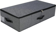 Cassetto di archiviazione con rivestimento in plastica per sotto il letto - coperchio a zip - organizzatore per abiti e coperte - 745 × 38 × 18 cm - nero