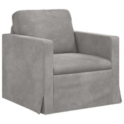 Divano | Divano da soggiorno | Sofa Grigio chiaro 78 x 78 x 80 cm Velluto