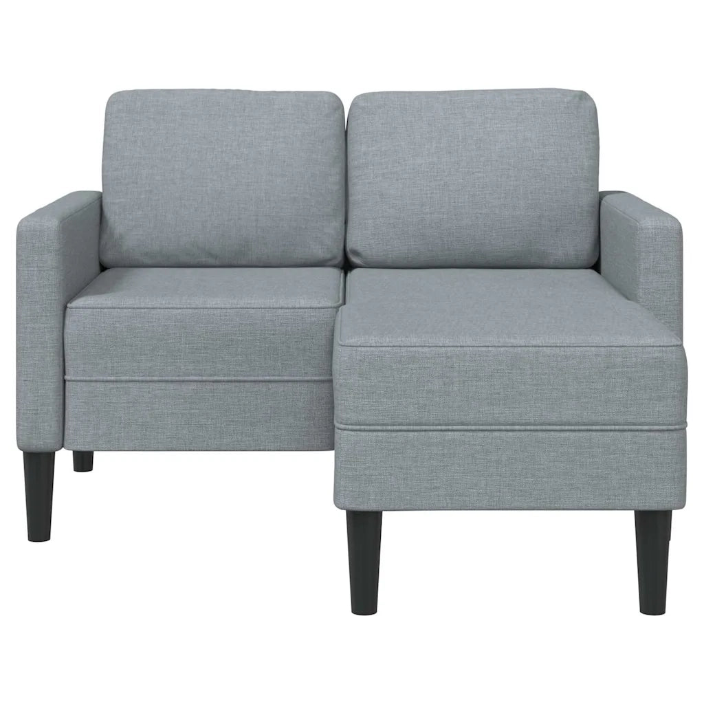 Divano 2 Posti con Chaise a L Grigio Chiaro 125 cm in Tessuto 4107061