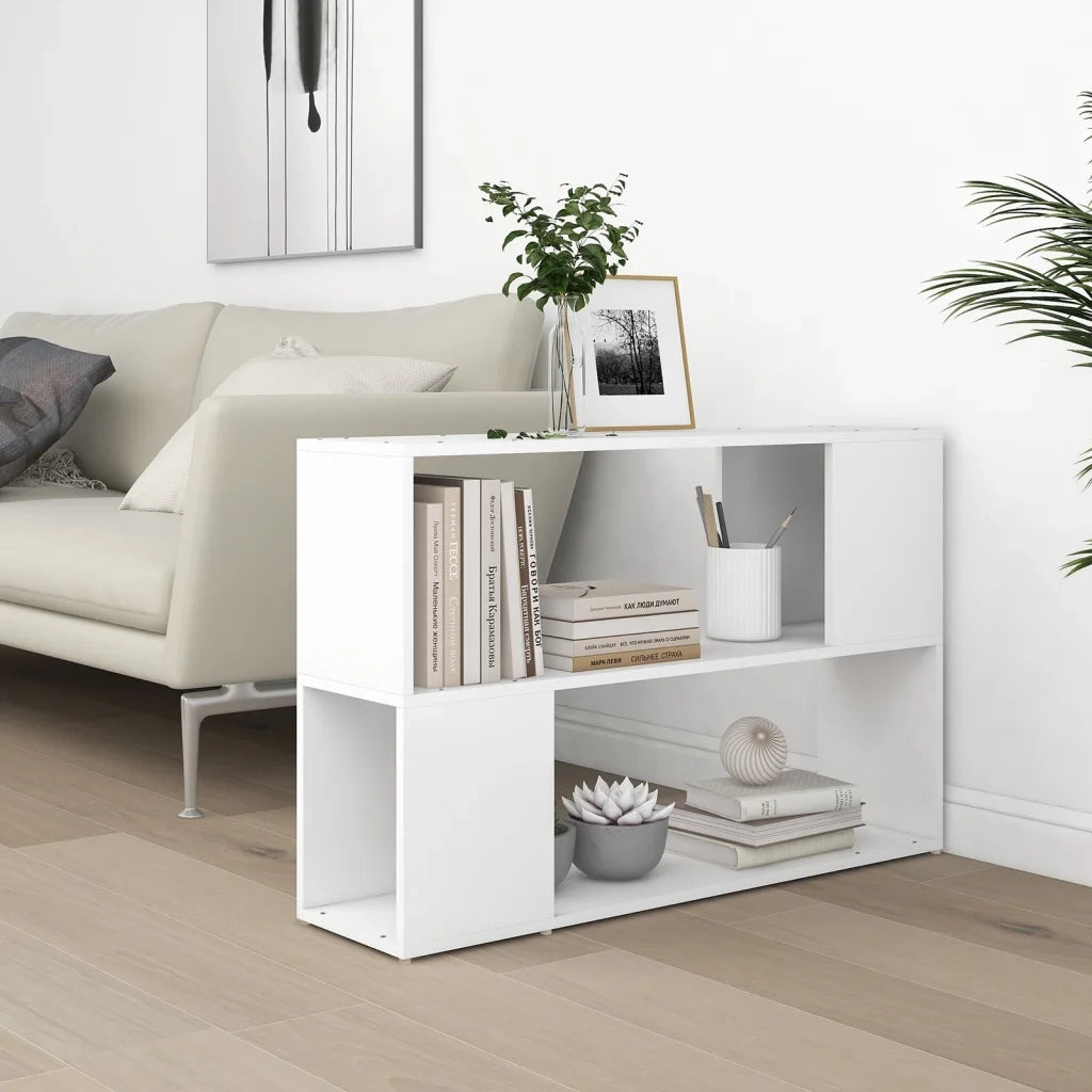 Libreria-Scaffale per Libri-Mobile di Stoccaggio Bianca 100x24x63 cm in Legno Multistrato