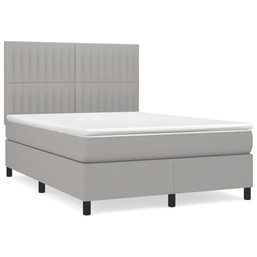 Giroletto a Molle con Materasso Grigio Chiaro 140x190cm Tessuto 3141929