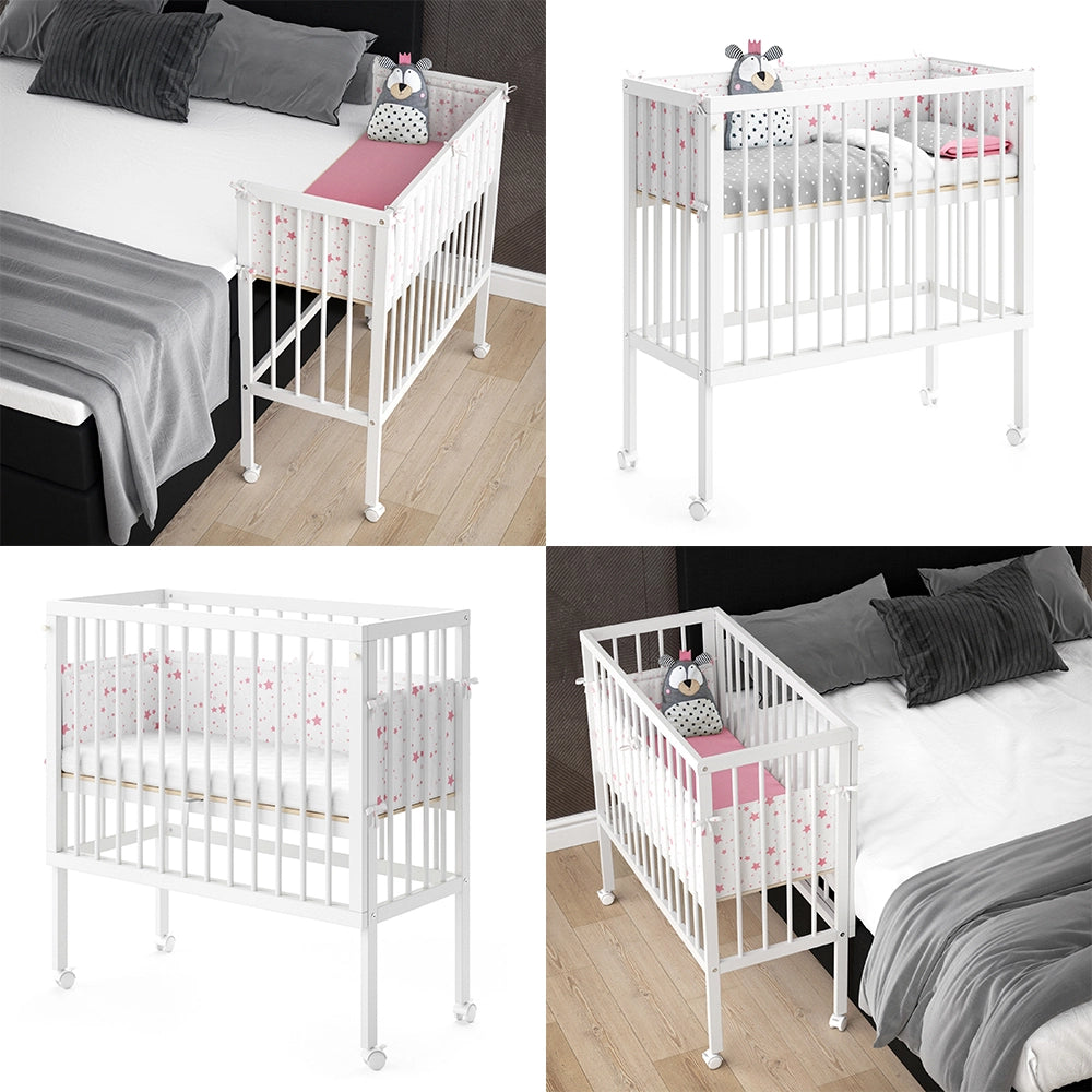 Vitalispa Lettino da attaccare al letto Bianco 94 x 90 cm 2 guide laterali