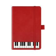 Agenda A6 - Design Pianistico - Portatile - Copertina Rigida - 96 Fogli - Cintura in Gomma con Orecchio per Penna - Adatto per Scuola/Ufficio - Libretto da Scrivere