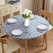 Tavolo da pranzo con tovaglia lavabile in stoffa mista di cotone - 137 cm.