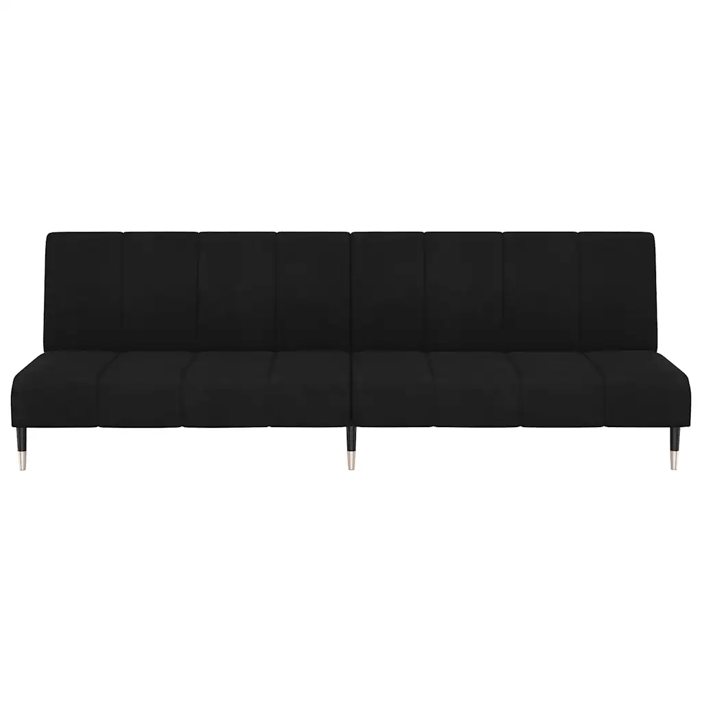 Divano Letto a 2 Posti Nero in Velluto 375880