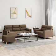 Set di Divani 3 pz con Cuscini Marrone in Tessutocod mxl 131171