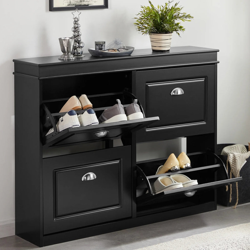 Scarpiera salvaspazio Slim Mobili per Scarpe Serie Scarpiere 105x24x83cm Nero FSR79-SCH