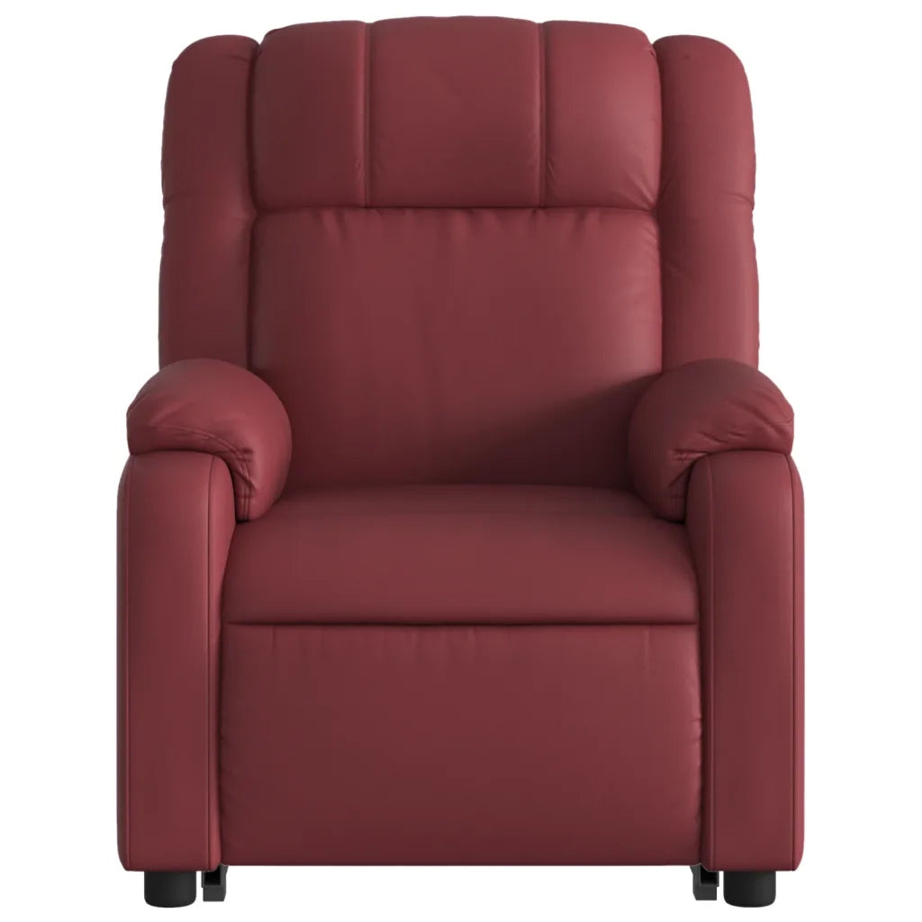 Poltrona Alzapersona Reclinabile Rosso Vino in Similpelle 3205154