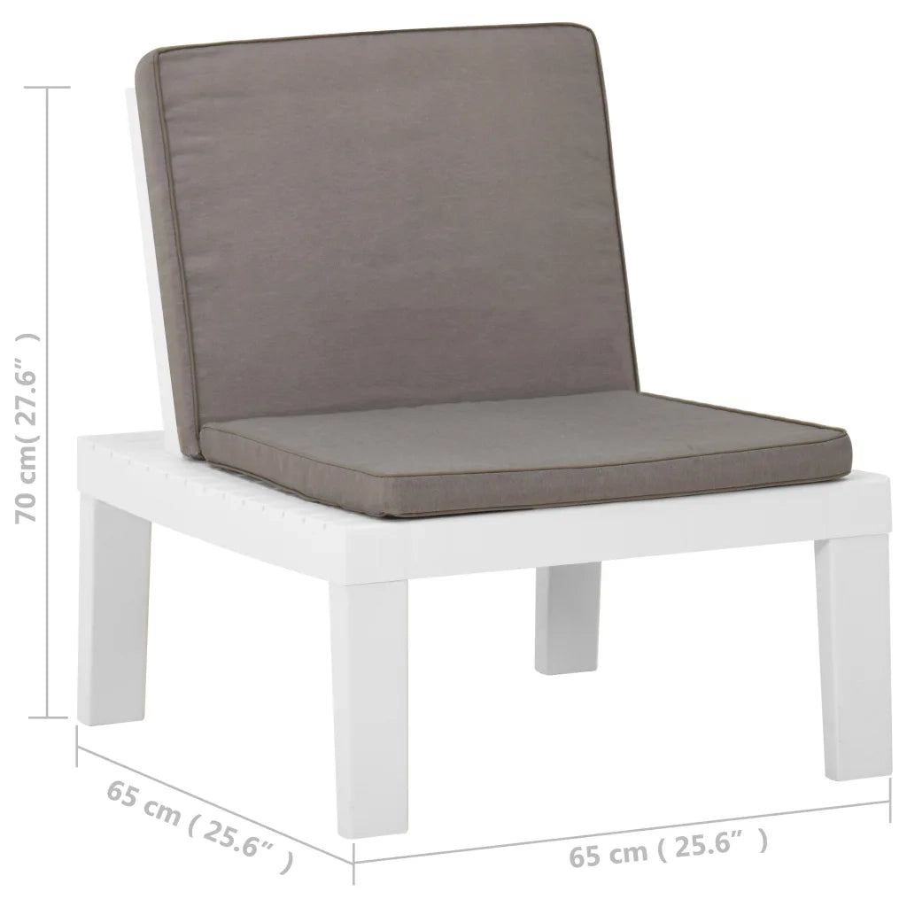 Poltrona da Giardino con Cuscino in Plastica Bianca CFW1939716
