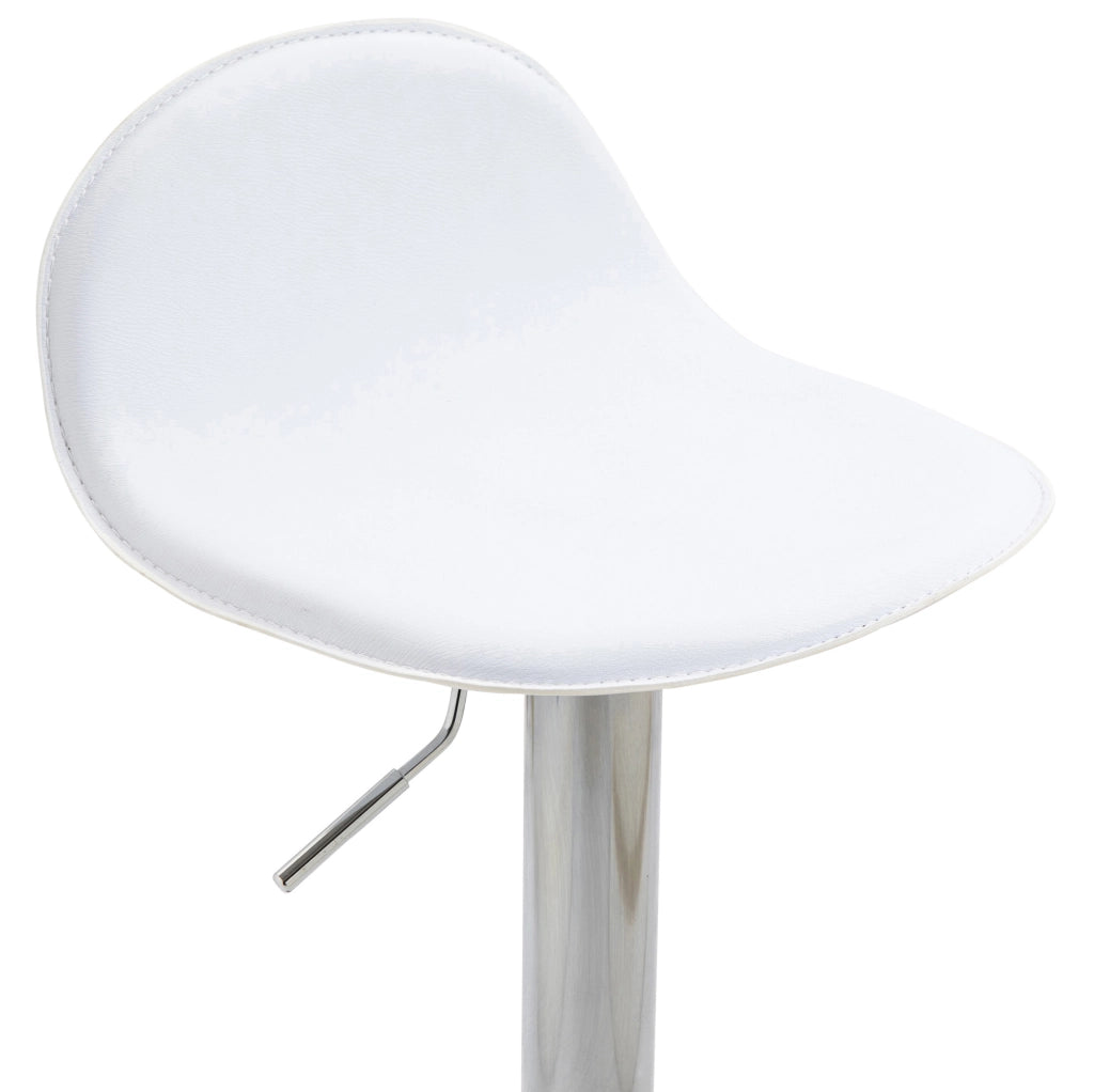 Set 2 Sgabelli Alti Lana in Similpelle bianco,cromo