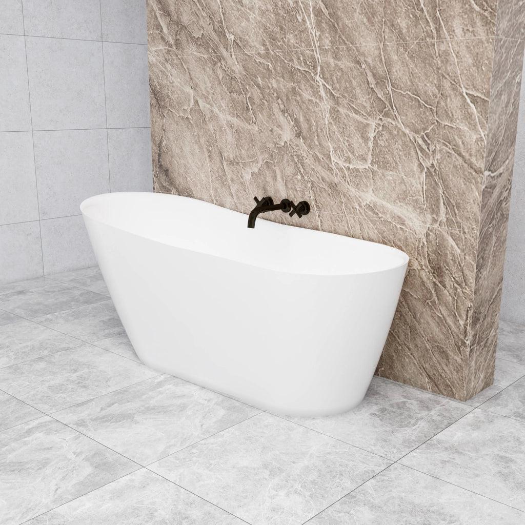 Vasca da Bagno a Isola 170x78x73 cm Vasca da Bagno Freestanding in Acrilico Bianco Ovale Irregolare