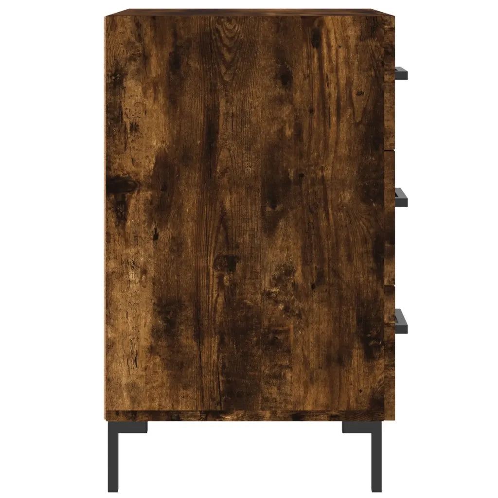 Comodino | Armadio da Notte | Mobiletto da notte Rovere Fumo 40x40x66 cm in Legno Multistrato