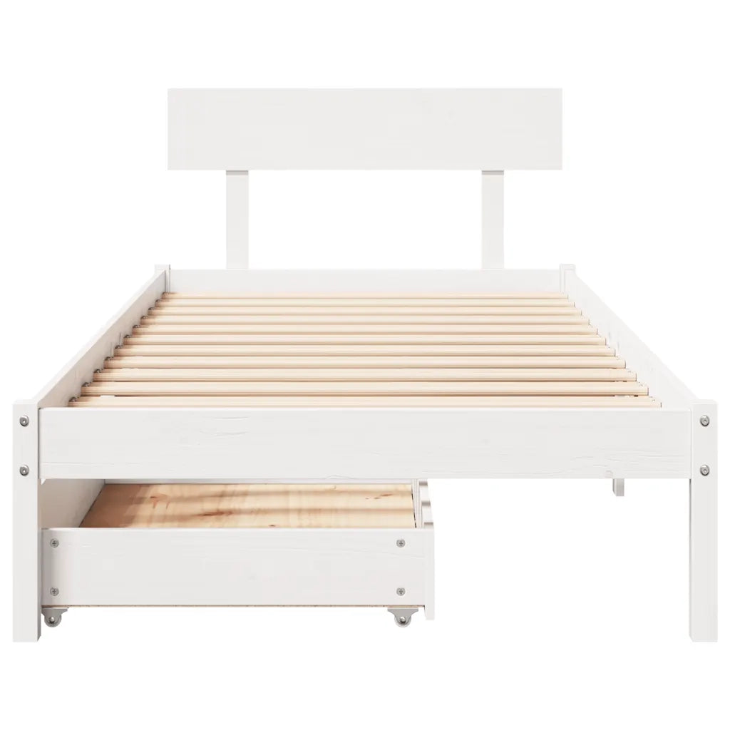 Letto senza Materasso Bianco 90x200 cm Legno Massello di Pino 3301509